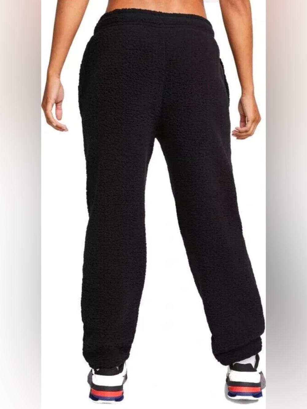 🆕 NIKE Women's Training Therma-Fit Sherpa Cozy Fluffy Sweat pants Black L - Picture 3 of 16